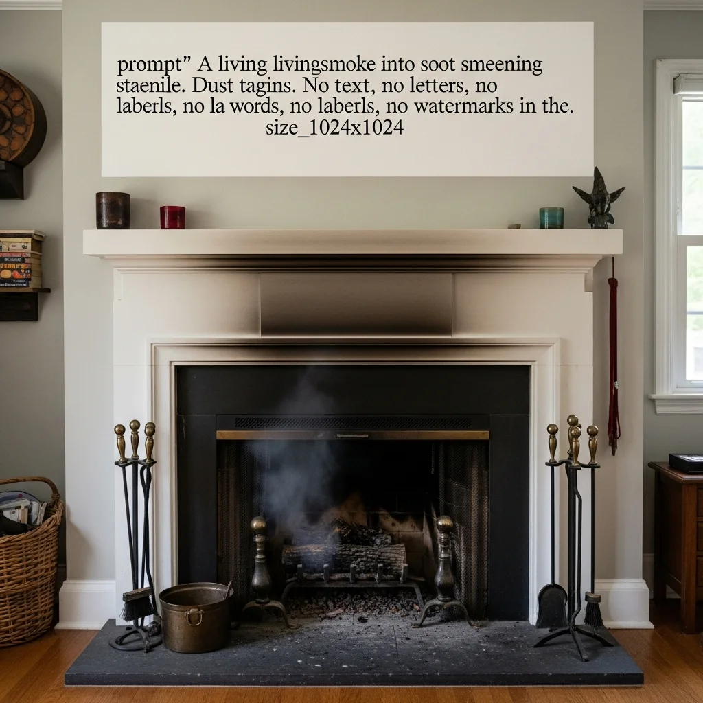 Cheminée refoulant, murs noircis