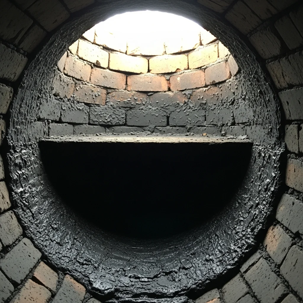 Cheminée coupée, suie et créosote