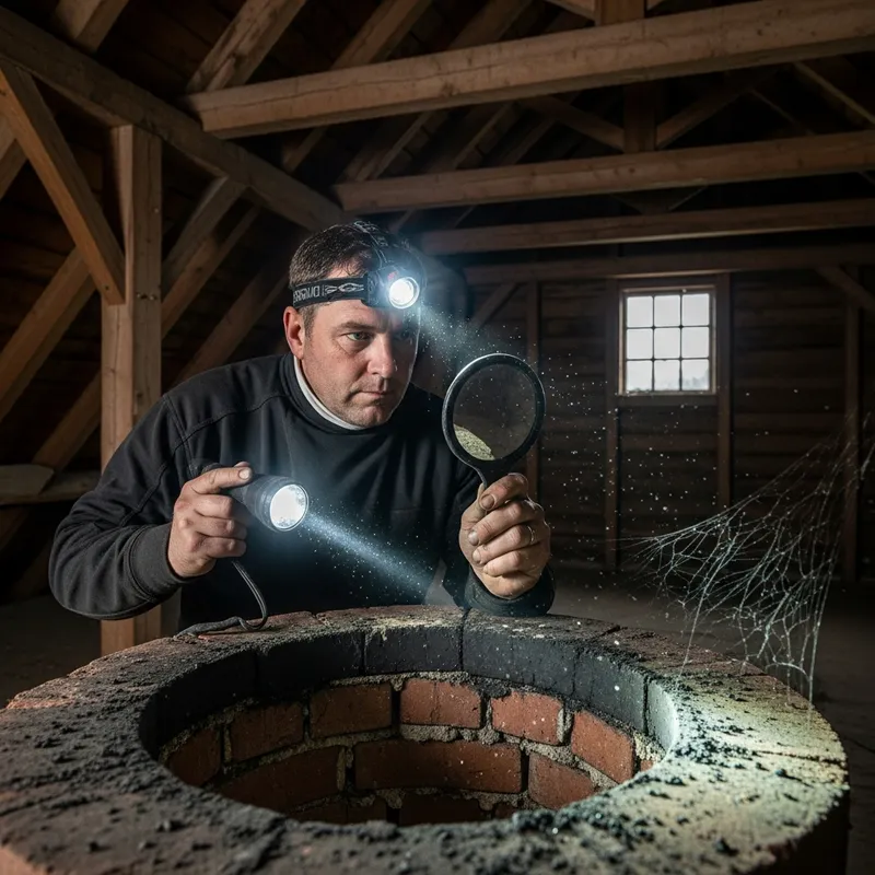 Ramoneur inspectant un conduit