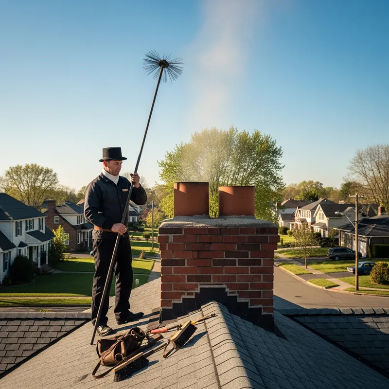 Ramoneur sur un toit