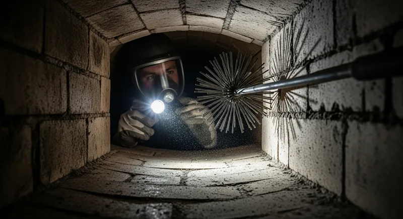 Ramoneur inspecte conduit