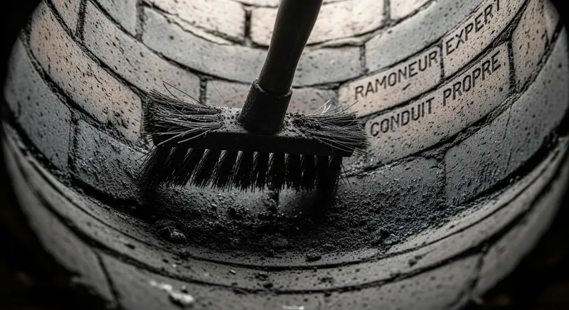 Brosse de ramonage et suie