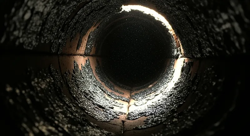 Conduit chemin&eacute;e obstru&eacute; par bistre