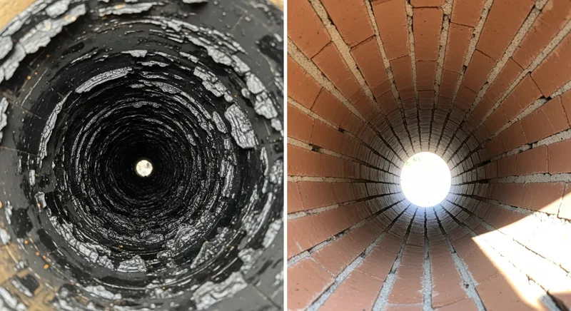 Chemin&eacute;e : conduit sale vs propre