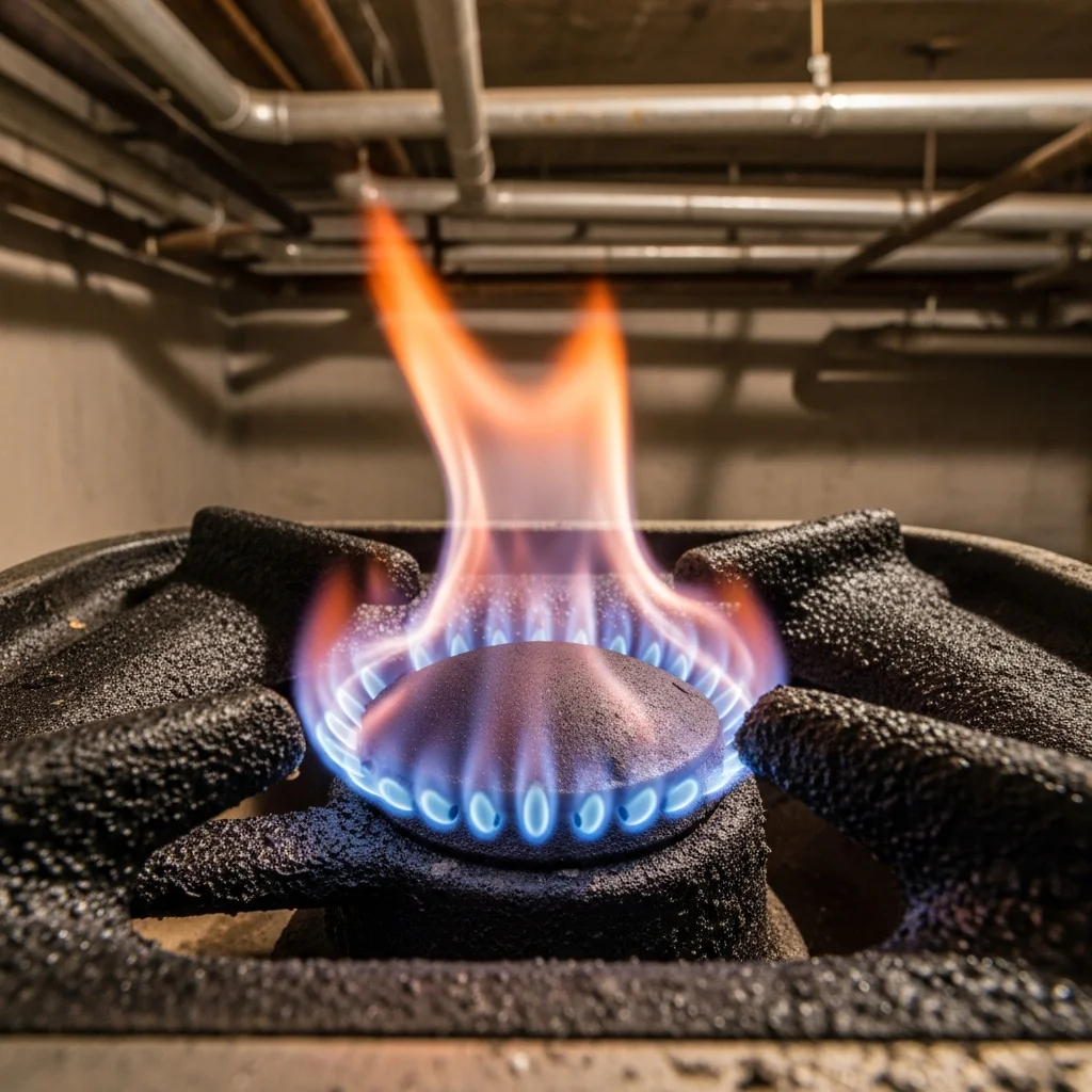 Flamme chaudière vacillante et dépôts de suie